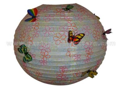 China Parties , Baby Showers Round Paper Lanterns with Lovely Patterned Printed for sale