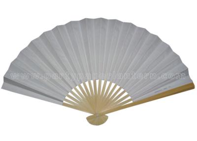 China Single Color Bamboo Paper Fans for sale