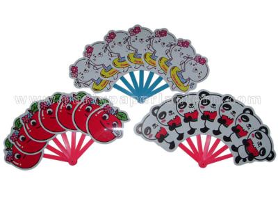 China Cartoon Animal / Fruit  Printed PP Hand Fans for sale