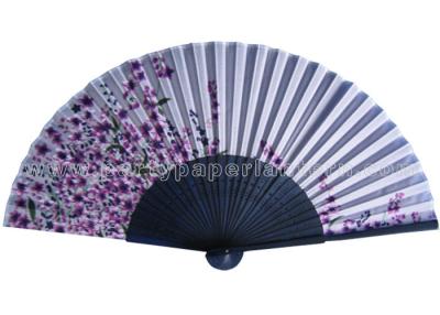 China Sakura Printed Japanese Hand Held Fans with Bamboo Ribs for holiday parties for sale