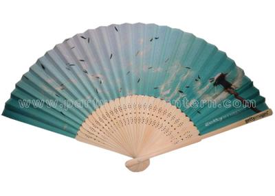 China Brisk Style custom printed folding fans , Souvenir Elegant / wedding hand held fans for sale