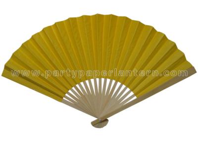 China Fans de bambú para las bodas, fans de papel imprimibles plegables del amarillo del papel de arroz en venta