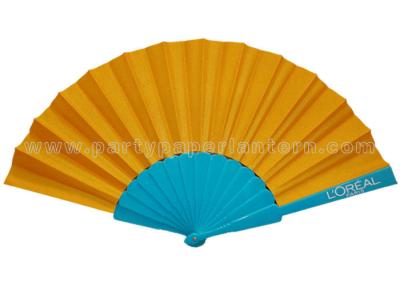 Chine La couleur simple a imprimé la fan de main de tissu, blanc/jaune/tissu rouge/bleu de fan de main à vendre