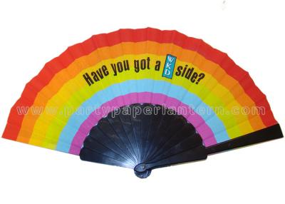 China Popular Printed Fabric Folding Fan , Personalized Hand Held Wedding Fan for sale