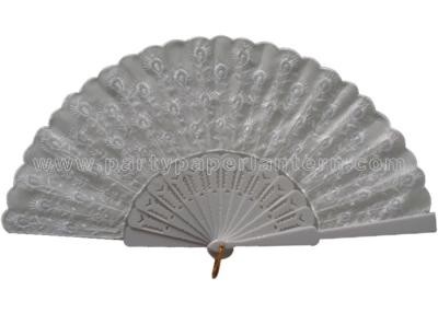 China Beautiful and Elegant White Lace Hand Fans For Gift , Party Favor , Banquet for sale