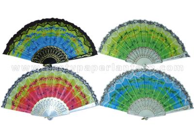 China Coconut Palm Printed  Lace Hand Fans for sale