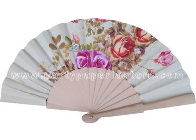 China Fan de madera único CON la impresión de la transferencia, fan de lujo de la mano de la mano para casarse en venta