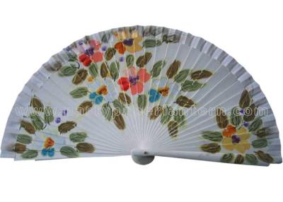 China Hand Drawn Patterns Wooden Hand Fan For Gift , Souvenirs , Holiday Parties Esthetical for sale