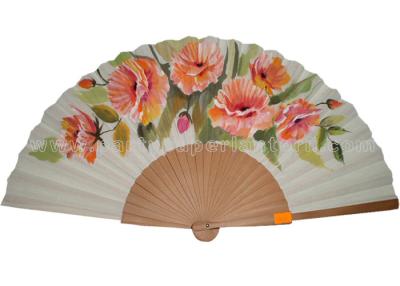 China Transfer Printing Wooden Hand Fan For Promotion , Gift , Souvenirs Aesthetical for sale