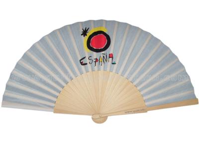 China Fan de madera para la promoción con el modelo simple, fan gris plegable de la mano negra en venta