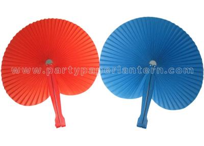 China Round Paper Folding Fans , Beautiful Hand Held Accordion Paper Fans Party Favor for sale