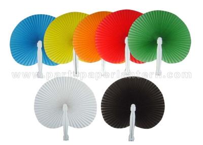 China Single Color Accordion Paper Hand Fans for sale