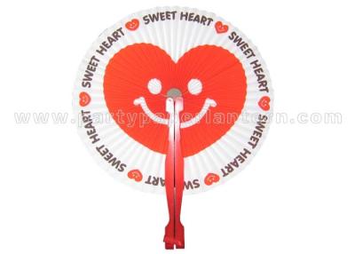 China Sweet Heart Accordion Paper Hand Fans for sale