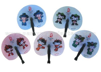 China Cartoon Style Printed Accordion Paper Folding Fan For Promotion , Gifts , Souvenir Cute for sale