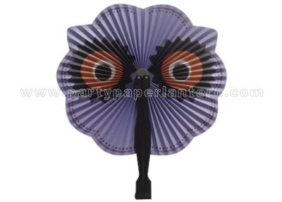 China Cute Big Eyes Printed Accordion Paper Folding Fans Amusing for Souvenir gift for sale