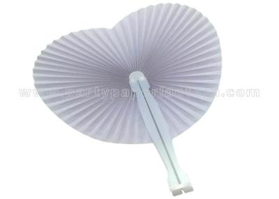 China Heart shaped Single Color Accordion Paper Hand Fans For Weddings custom printed for sale