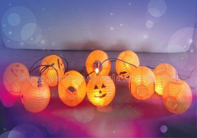 China Lovely Paper Lantern String Lights Pumpkin Lantern For Party , Halloween Decoration for sale