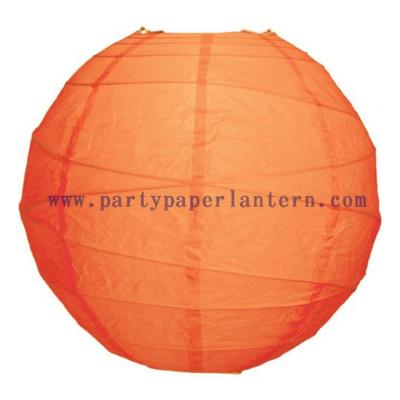 China 8 Inch Mango Orange Paper Lantern For Parties , Round Hanging Party Lanterns for sale