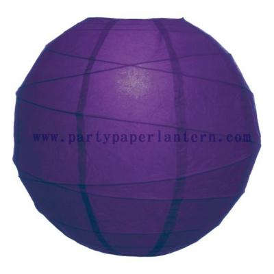 China Free Style 8 Inch Plum Purple Round Parties Decorated Paper Lanterns for sale