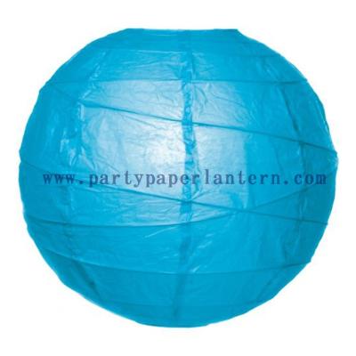 China 8 Inch Turquoise blue Wedding Decorations Paper Lanterns Round Shape for sale