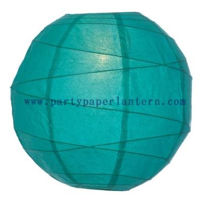 China 8 Inch Teal Green Round Paper Lanterns For Parties , Beautiful Paper Lanterns for sale