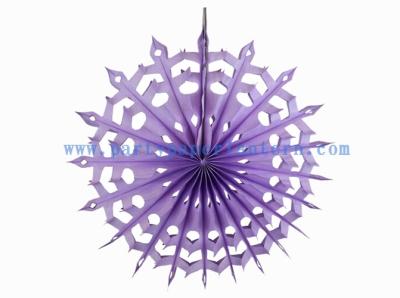 China Tissue Paper Cardboard 12 Inch Lavender Hanging Paper Fans For Baby Show Decoration for sale