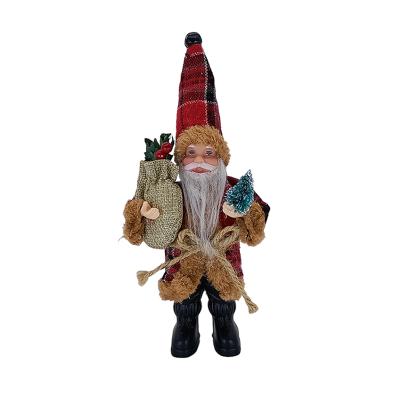 China Hot Sale Standing Doll Santa Claus Ornaments Decorations Figurines 8 Inch Cloth Christmas Collection for sale