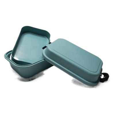 China Suitable for Microwave Oven Food Grade Double-Layer Lunch Box Collapsible Bento Lunch Box For Sale for sale