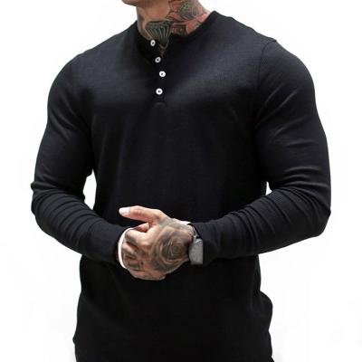 China Men's Solid Color Round Neck Cotton Quick-drying Fitness Moisture Long Sleeve Tops Wicking Sweater Sportswear for sale