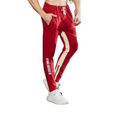 China Foot zipper fitness sweatpants, men's cotton casual pants, breathable, slim-fitting, slim-fitting feet keep pants for sale