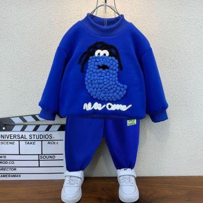 China 2022 Style Newest Style Baby Fleece Winter Preppy Blue Western Kids Winter Preppy Newest Style Boy Suit Klein Style Clothes Customization OEM for sale