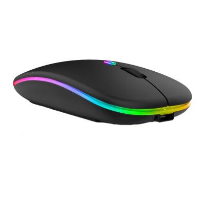 China Wholesale Price Backlit Wireless Mouse RGB 2.4Ghz Optical Mute Office Ultra Thin Rechargeable Mouse for sale