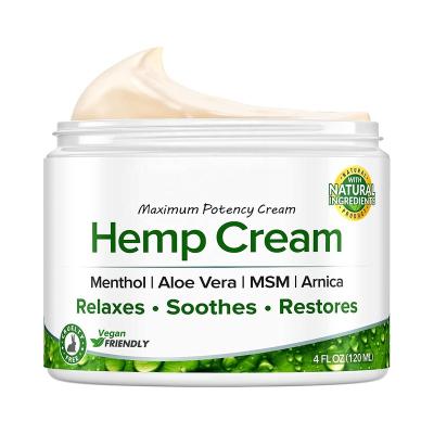 China OEM Cosmetic Skin Care 100% Organic Hemp Seed Oil Pain Relief Hemp Cream for Discomfort in Muscles, Joints, Back, Knee, Moisturizing for sale