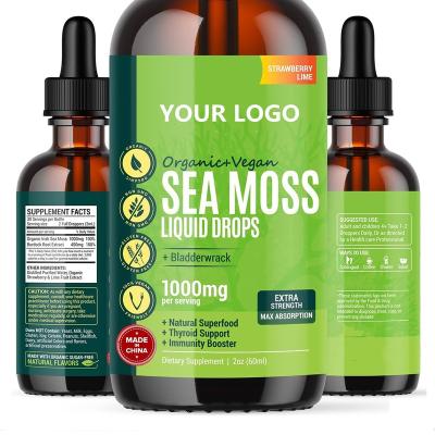 China Organic Health Food Sea Moss Liquid Drops Irish Sea Moss Raw Organic Tincture for Thyroid Digestive and Joint Immunity Support for sale