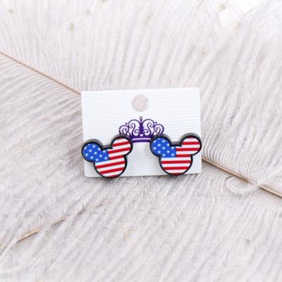 China Silver Hyperbola Earrings ERS585ER1137- 925 4th of July Independence Day Mouse Stud Earrings Acrylic Earrings For Girl for sale