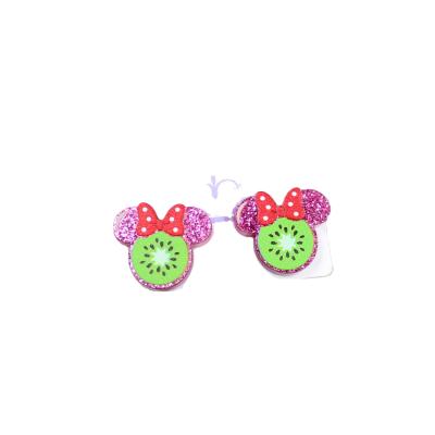 China ERS037ER1011 cute kiwi fruits stud UV printing acrylic clear mouse fruit earrings sparkle acrylic earrings for sale