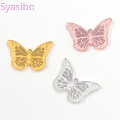 China (6pcs/set) Engraved Butterfly For Earrings Rose Gold Mirror Acrylic Jewelry Making Accessories CHA407CH1265 for sale