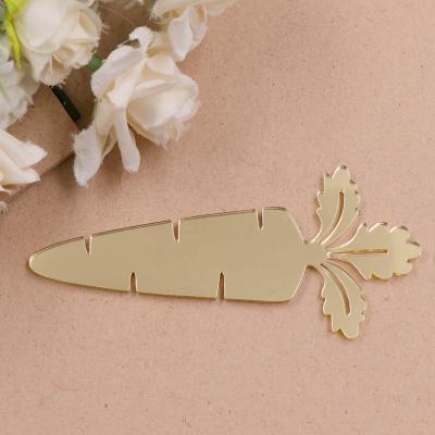 China Laser Cut CHA405CH1359 (set 2) Easter Ornaments Holiday Decorations Family Gifts Laser Cut Acrylic Gold Mirror Carrot Tags for sale