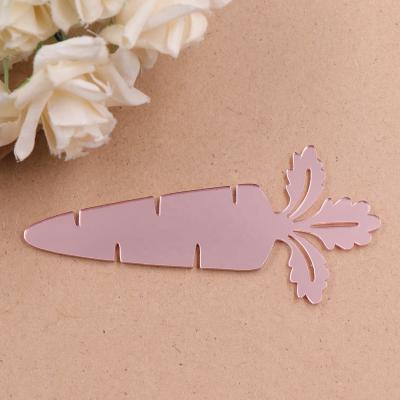 China Laser Cut CHA406CH1360 (set 2) Easter Ornaments Holiday Decorations Family Gifts Laser Cut Rose Gold Mirror Carrot Acrylic Tags for sale