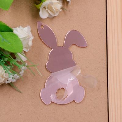 China Easter Acrylic CHA495CH1352 (set 2) Eco-Friendly Ornaments Holiday Decorations Family Gifts Laser Cut Acrylic Gold Mirror Rabbit Tags for sale