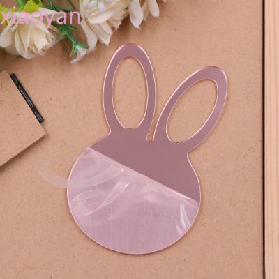 China Laser Cut Acrylic CHA498CH1355 (Set 2) Easter Ornaments Holiday Decorations Last Name Gifts Laser Cut Acrylic Gold Mirror Rabbit Head Tags for sale