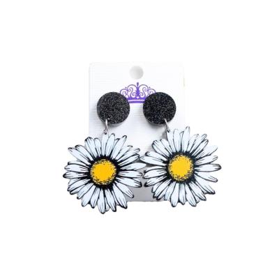 China ERS061ER1072 (1pair) Daisy Dangle Earrings Glitter Beach Acrylic Earrings Women CLASSIC Acrylic Jewelry Earrings for sale