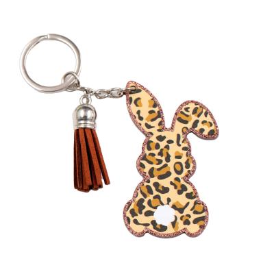 China . KHS077KH1096 (1piece) 2.5IN (63.5MM) Easter Lepord Bunny Acrylic Keychain Acrylic Key Chain for sale