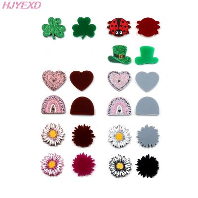 China (10pcs/lot) 20mm Acrylic St Patricks Daisy Rainbow Ladybug Acrylic Laser Cut Hat Earring Heart Jewelry Animal Accessories for sale