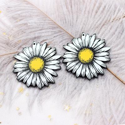 China Jewelry Supplies Daisy Earring Finds Wholesale Acrylic Earring Findings PRS001AC1833 Earring Charms (1pair) for Jewelry Making Parts for sale