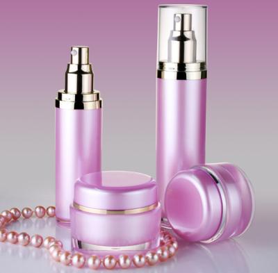 China 15ml 30ml 50ml 100ml 120ml Hot Pink Acrylic Lotion Pump Cosmetic Packaging Bottles Jars for sale