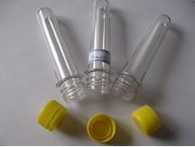 China 28mm 32g PET water bottle preform and yellow cap for sale