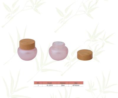 China Round 20ml Bamboo Package Cosmetic Cream Jars for sale