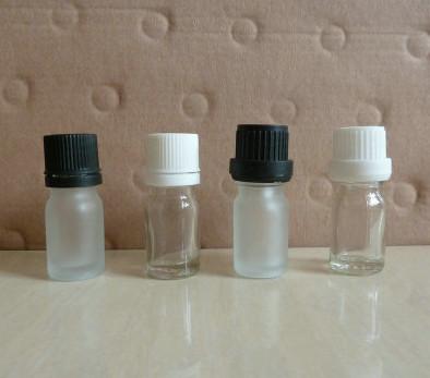 China 5ml transparent frosting essential oil glass bottles, transparent glass vials for sale