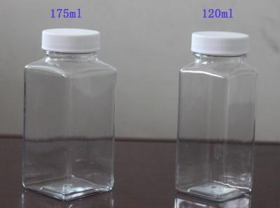 China Factory sale 120ml, 175ml PET bottle, Transparent square plastic bottle, Clear PET bottle for sale